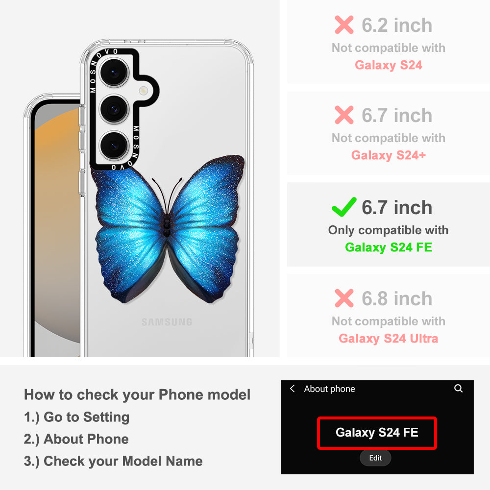 Shimmering Butterfly Phone Case - Samsung Galaxy S24 FE Case - MOSNOVO