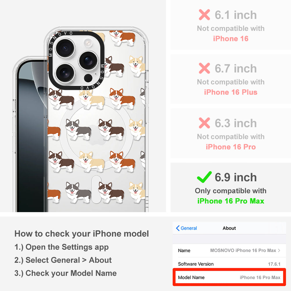 Cute Corgi Phone Case - iPhone 16 Pro Max Case - MOSNOVO