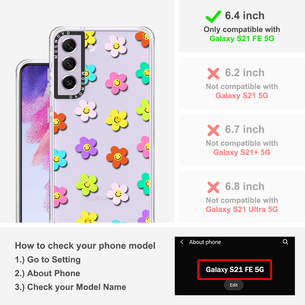 Smile Floral Phone Case - Samsung Galaxy S21 FE Case