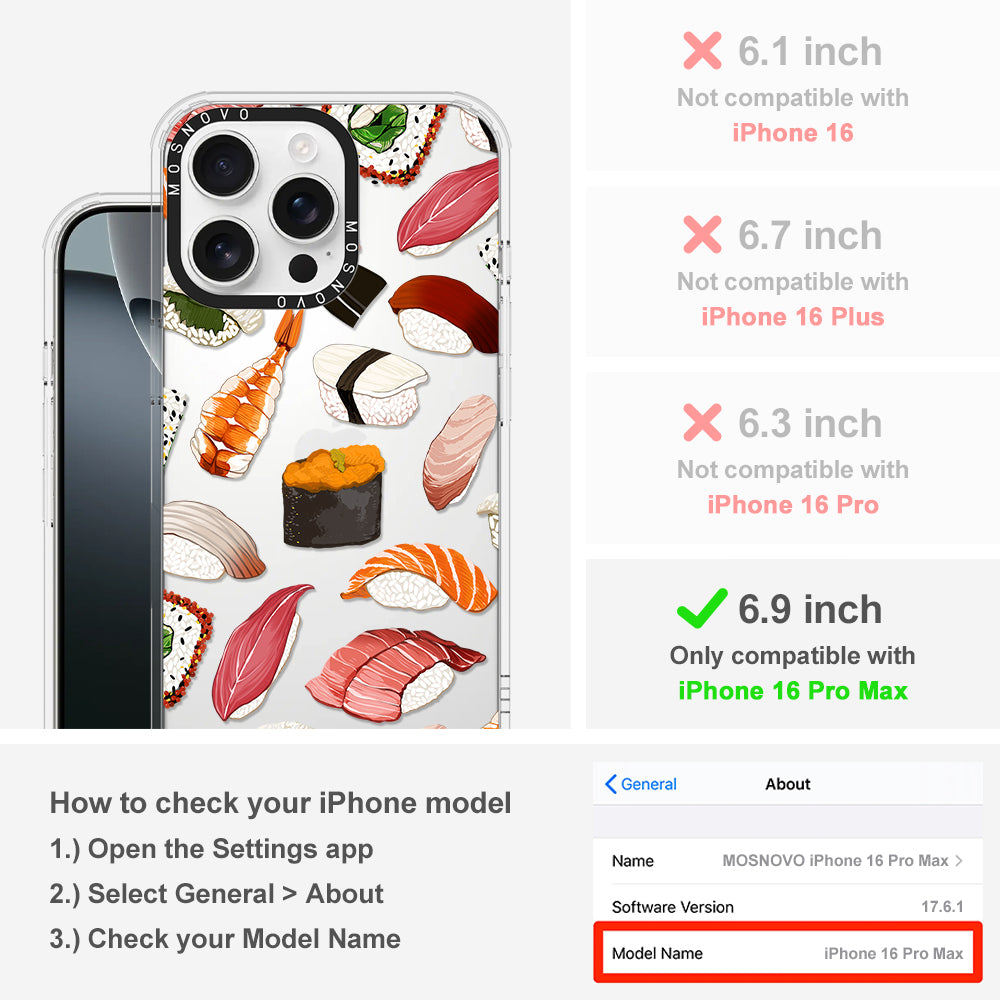 Mixed Sushi Phone Case - iPhone 16 Pro Max Case - MOSNOVO