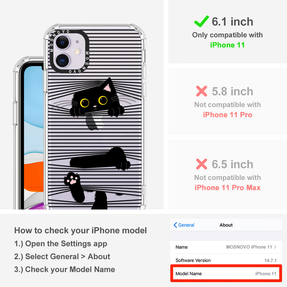 Hidden Black Cat Phone Case - iPhone 11 Case