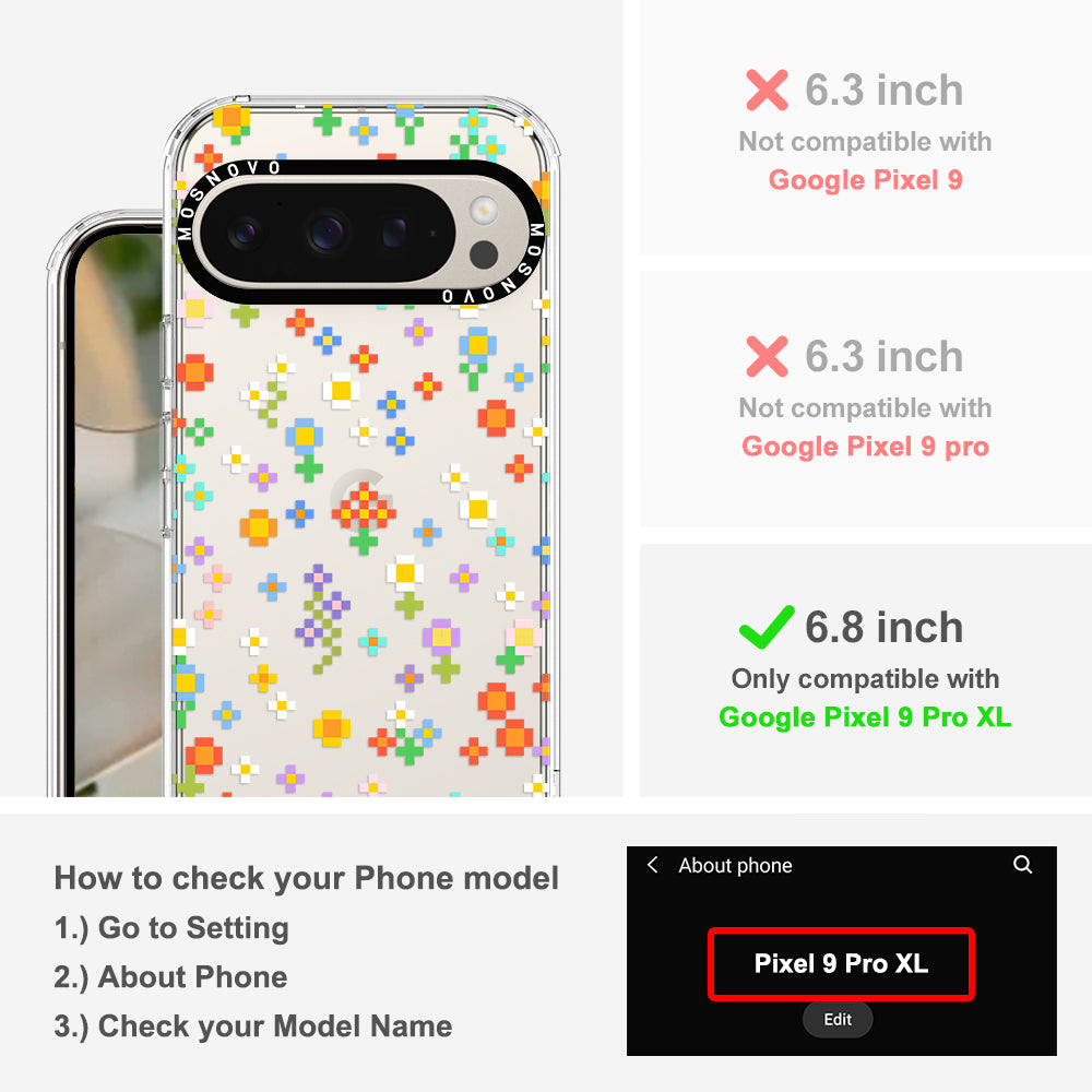 Pixel-Floral Phone Case - Google Pixel 9 Pro XL Case