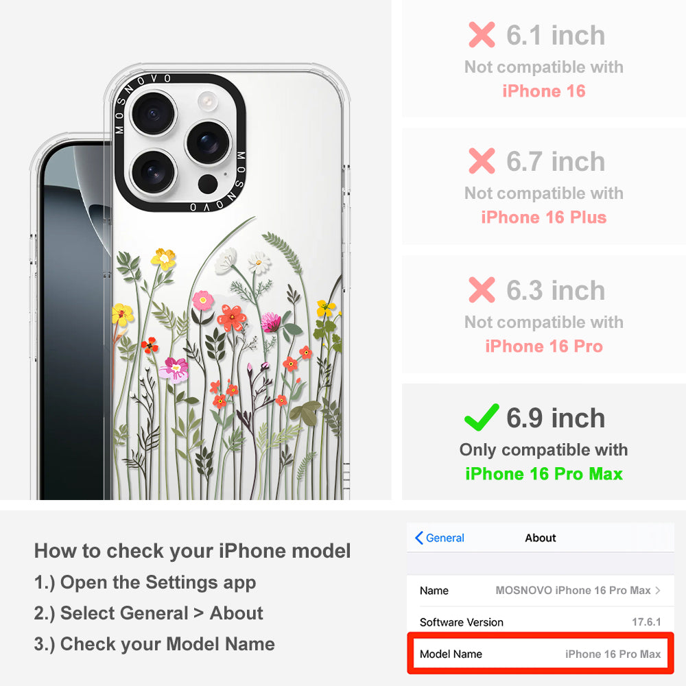 Spring Wildflower Phone Case - iPhone 16 Pro Max Case - MOSNOVO