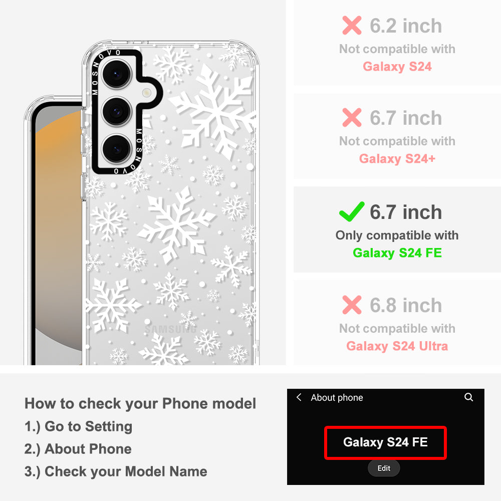 Snowflake Phone Case - Samsung Galaxy S24 FE Case - MOSNOVO