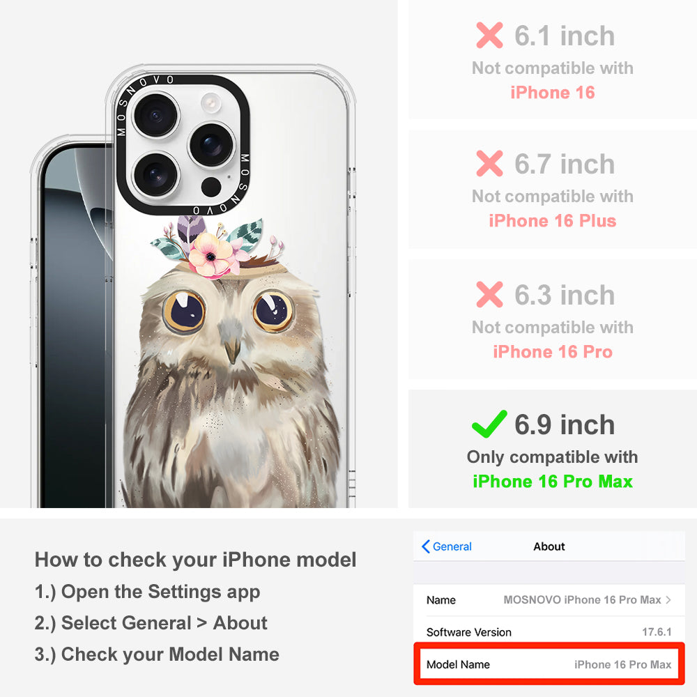 Cute Owl Phone Case - iPhone 16 Pro Max Case - MOSNOVO