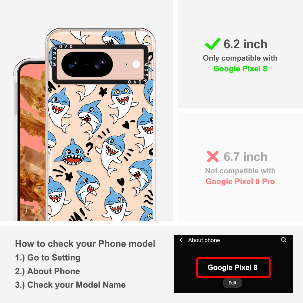 Cute Sharks Phone Case - Google Pixel 8 Case