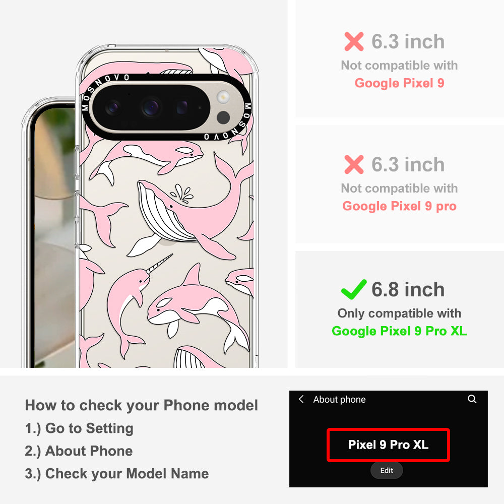 Pink Whales Phone Case - Google Pixel 9 Pro XL Case