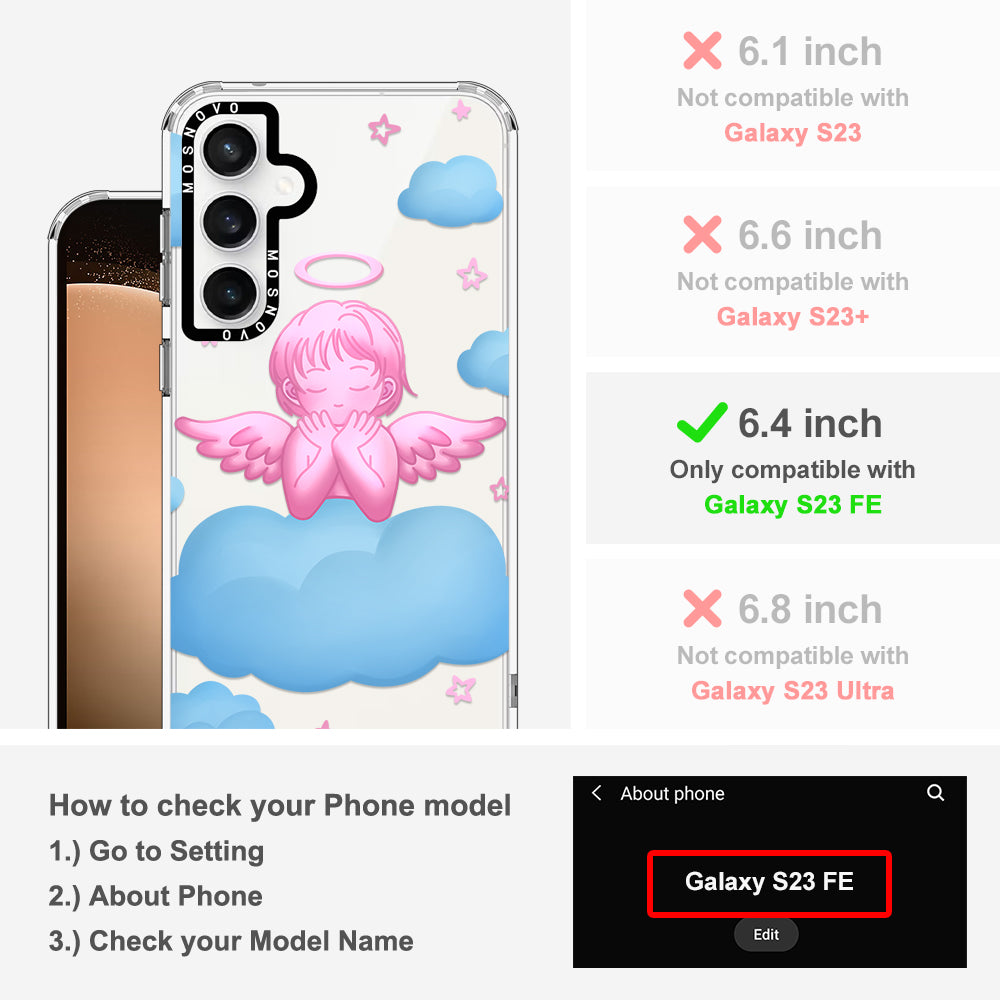 Pink Serenity Angel Phone Case - Samsung Galaxy S23 FE Case