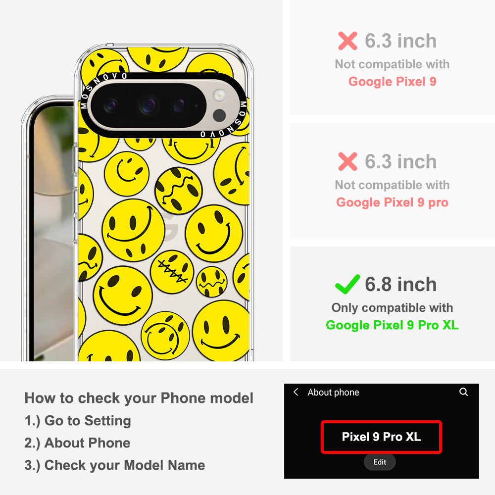 Yellow Sad Smile Face Phone Case - Google Pixel 9 Pro XL Case