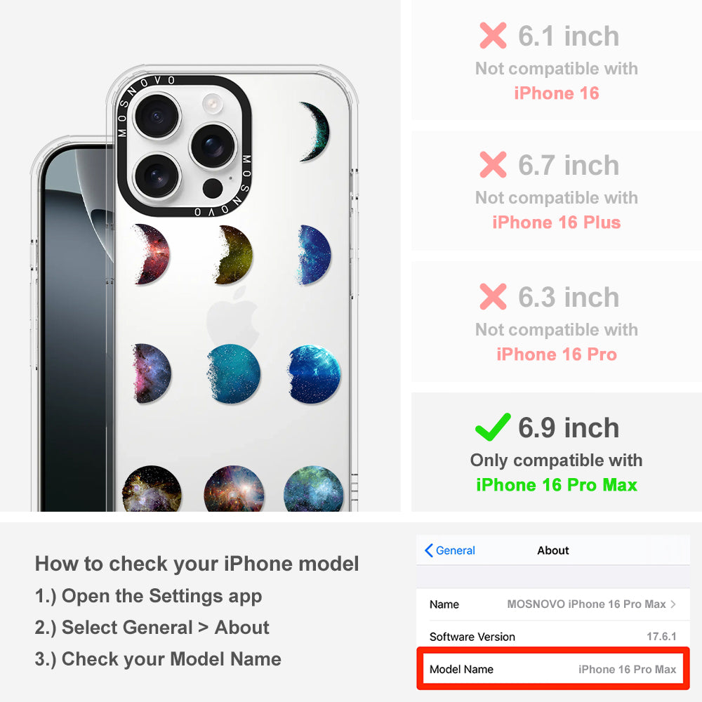 Moon Phase Phone Case - iPhone 16 Pro Max Case - MOSNOVO