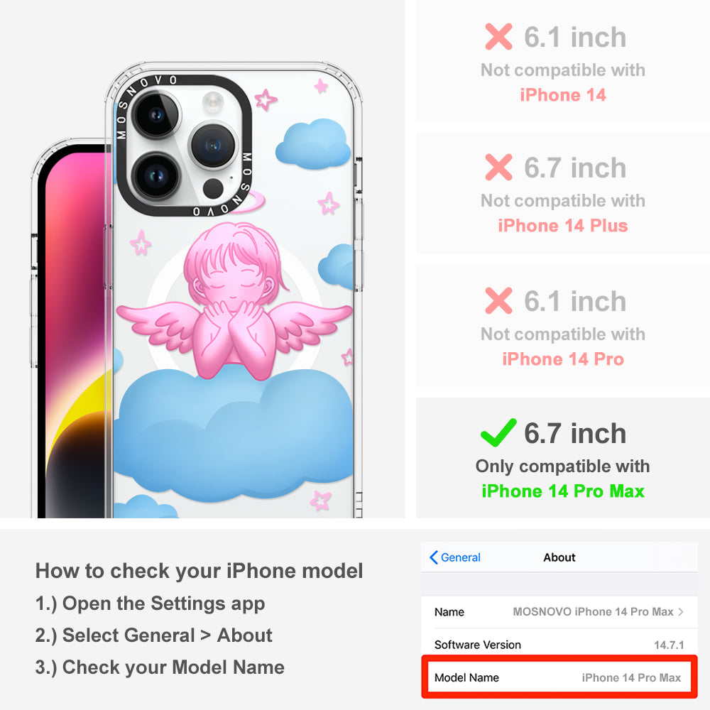 Pink Serenity Angel Phone Case - iPhone 14 Pro Max Case