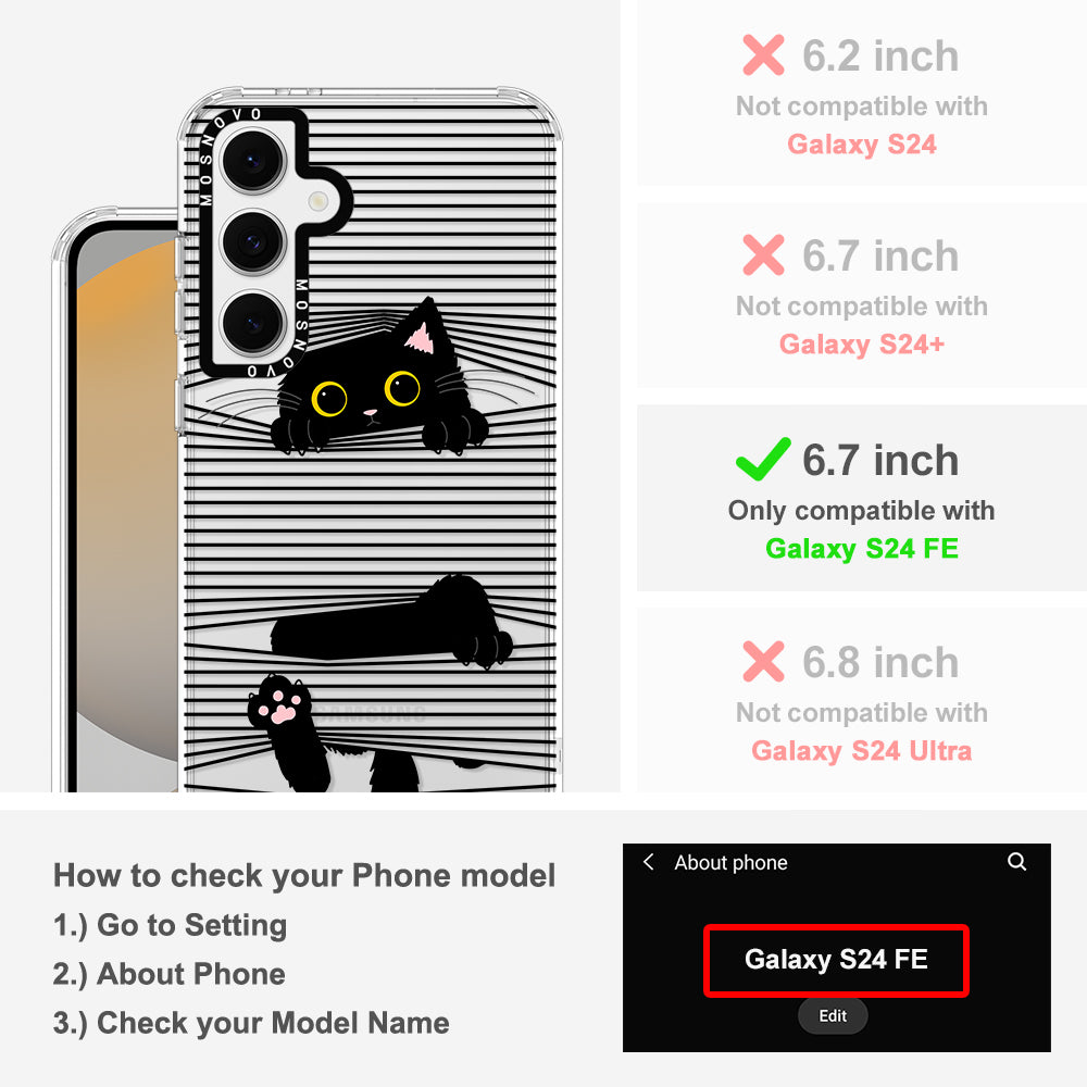 Hidden Black Cat Phone Case - Samsung Galaxy S24 FE Case