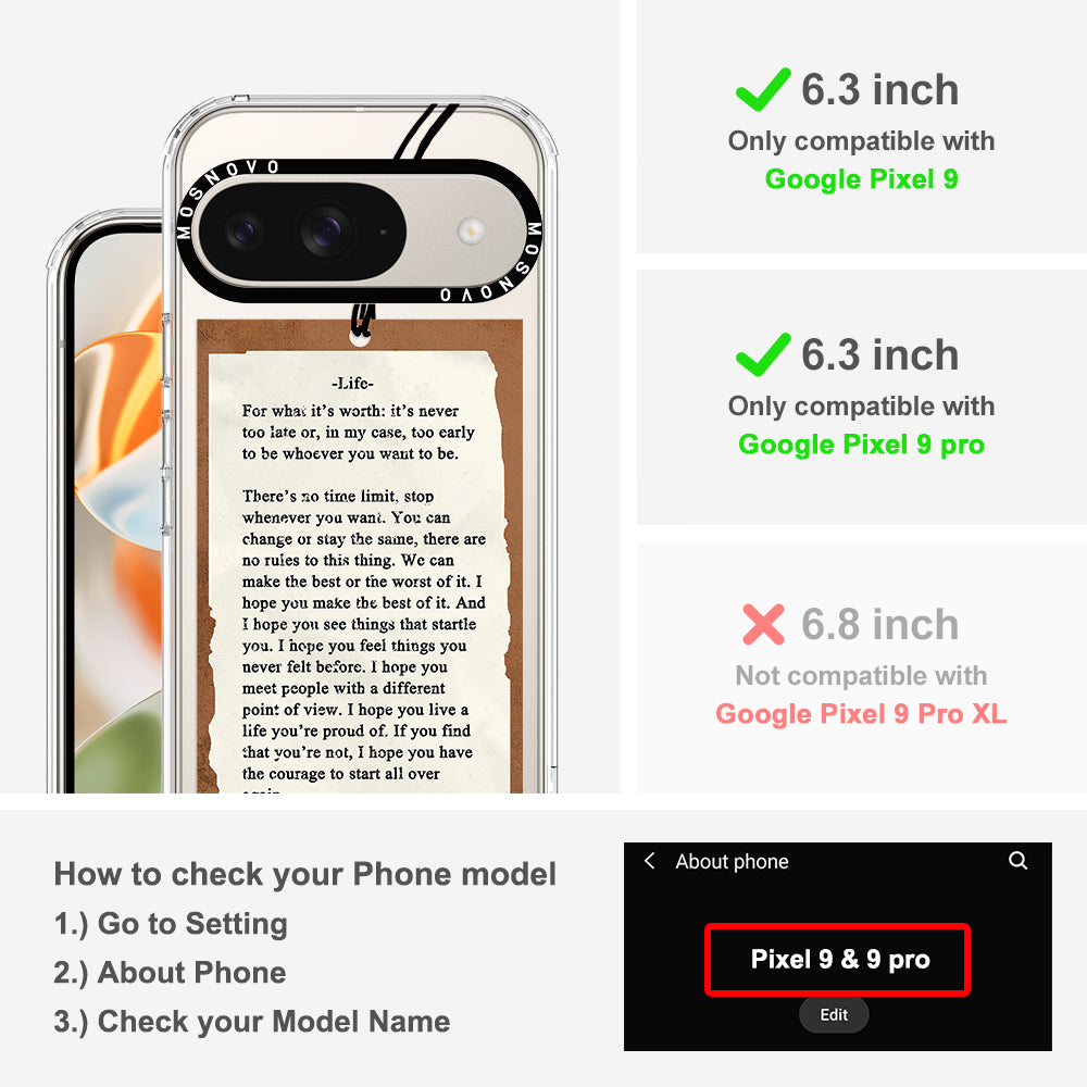 Life Quote Phone Case - Google Pixel 9 Case