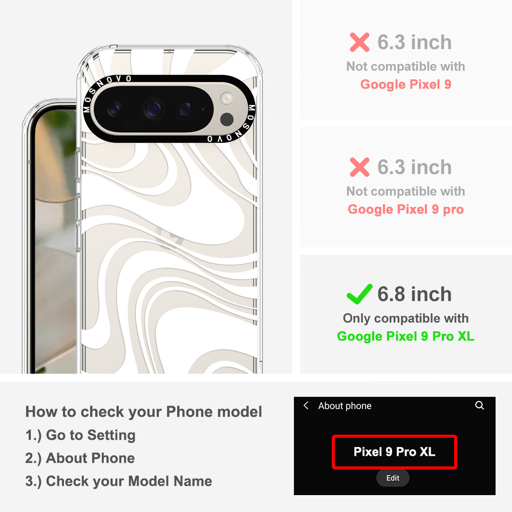 White Swirl Phone Case - Google Pixel 9 Pro XL Case