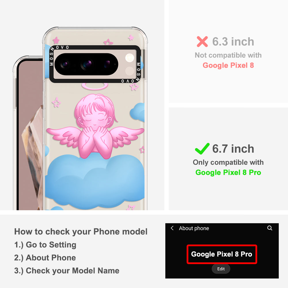 Pink Serenity Angel Phone Case - Google Pixel 8 Pro Case