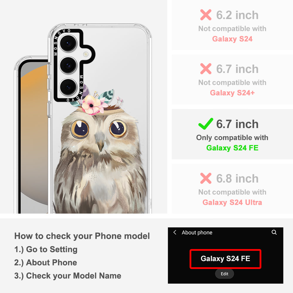 Cute Owl Phone Case - Samsung Galaxy S24 FE Case - MOSNOVO