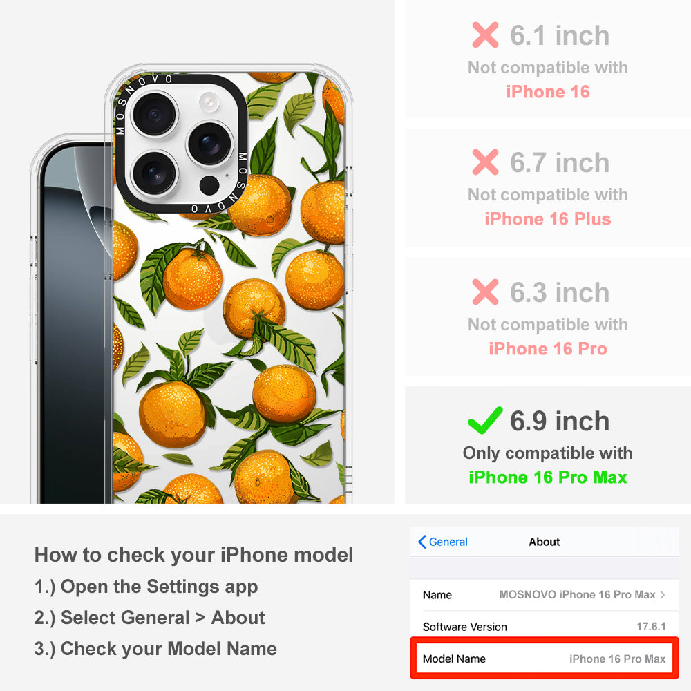 Tangerine Phone Case - iPhone 16 Pro Max Case - MOSNOVO