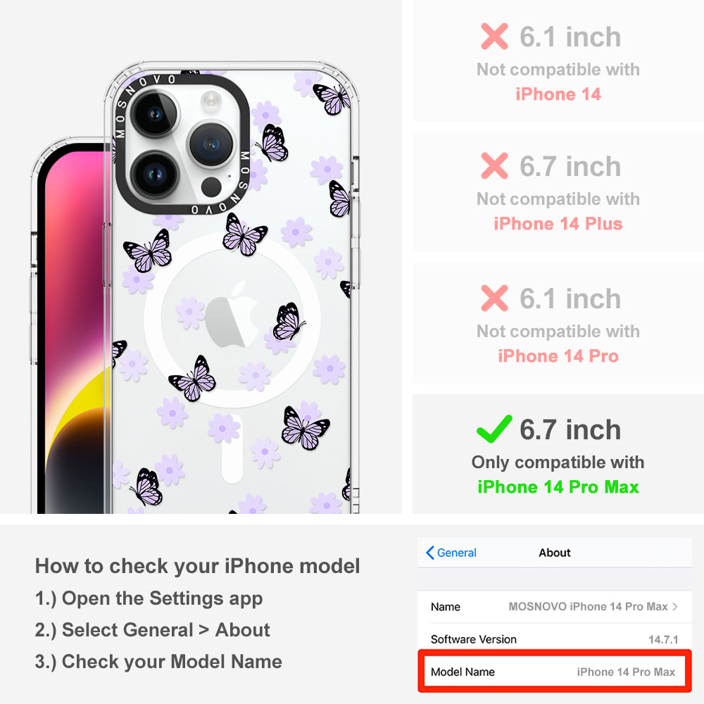 Lilac Butterfly Phone Case - iPhone 14 Pro Max Case