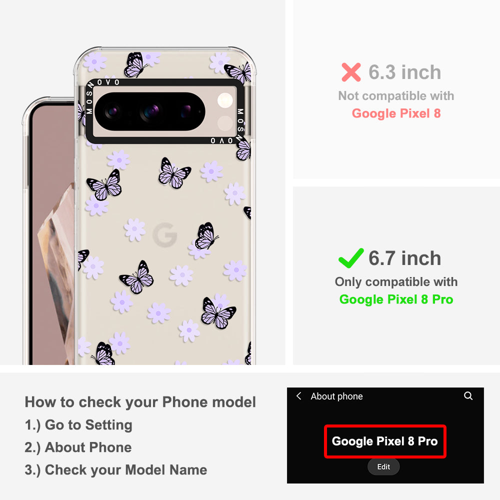 Lilac Butterfly Phone Case - Google Pixel 8 Pro Case