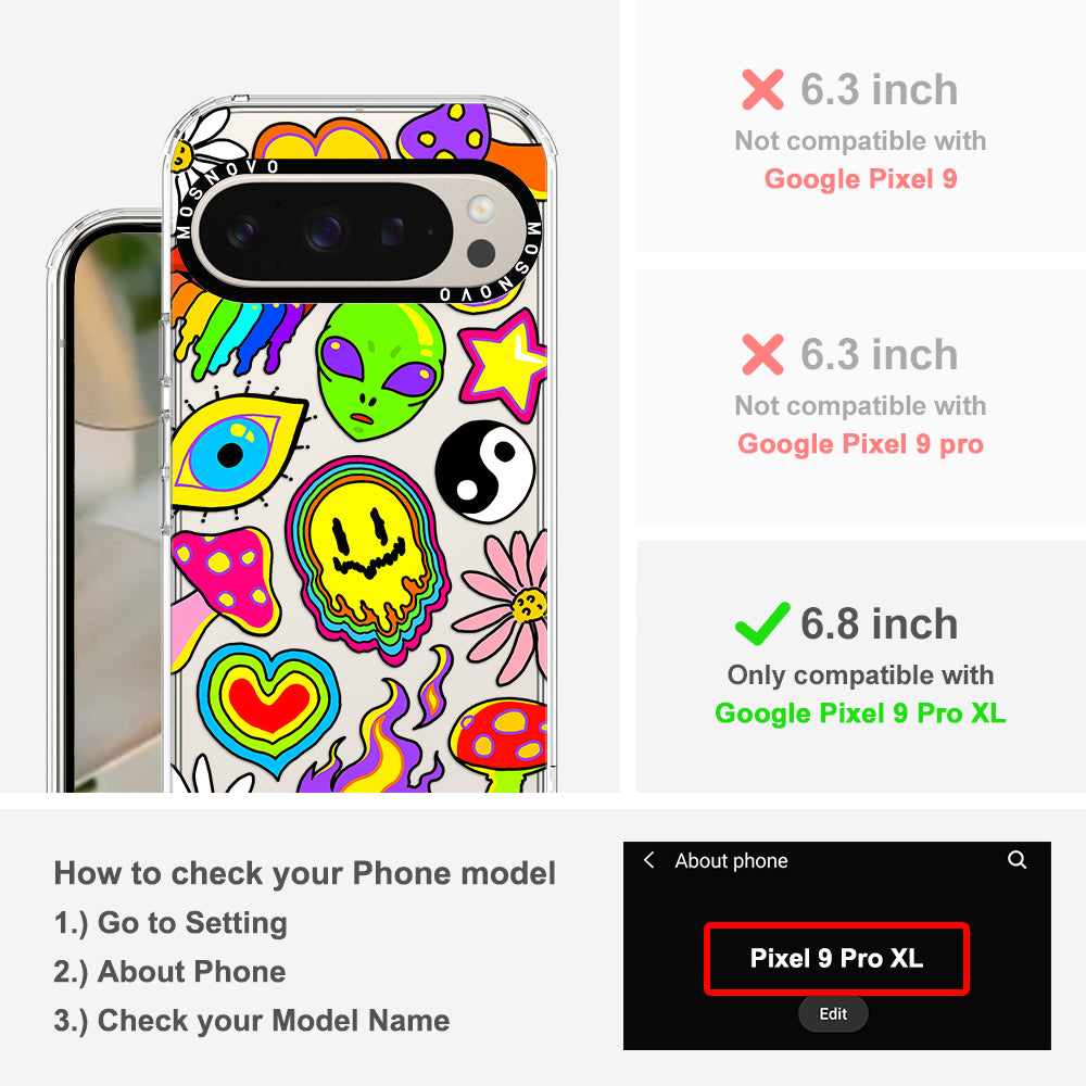 Hippie Sticker Phone Case - Google Pixel 9 Pro XL Case