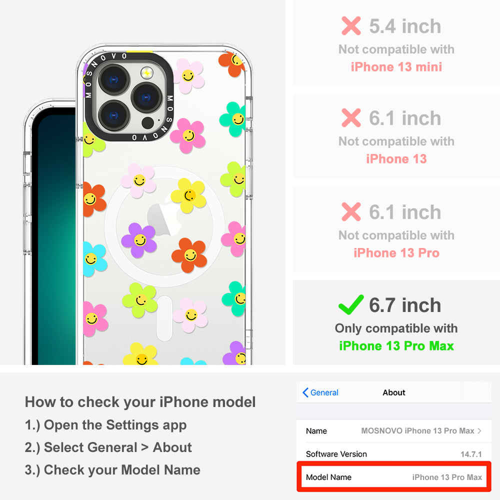 Smile Floral Phone Case - iPhone 13 Pro Max Case