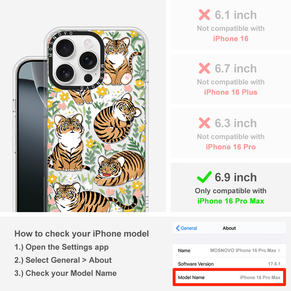 Cute Tiger Phone Case - iPhone 16 Pro Max Case - MOSNOVO