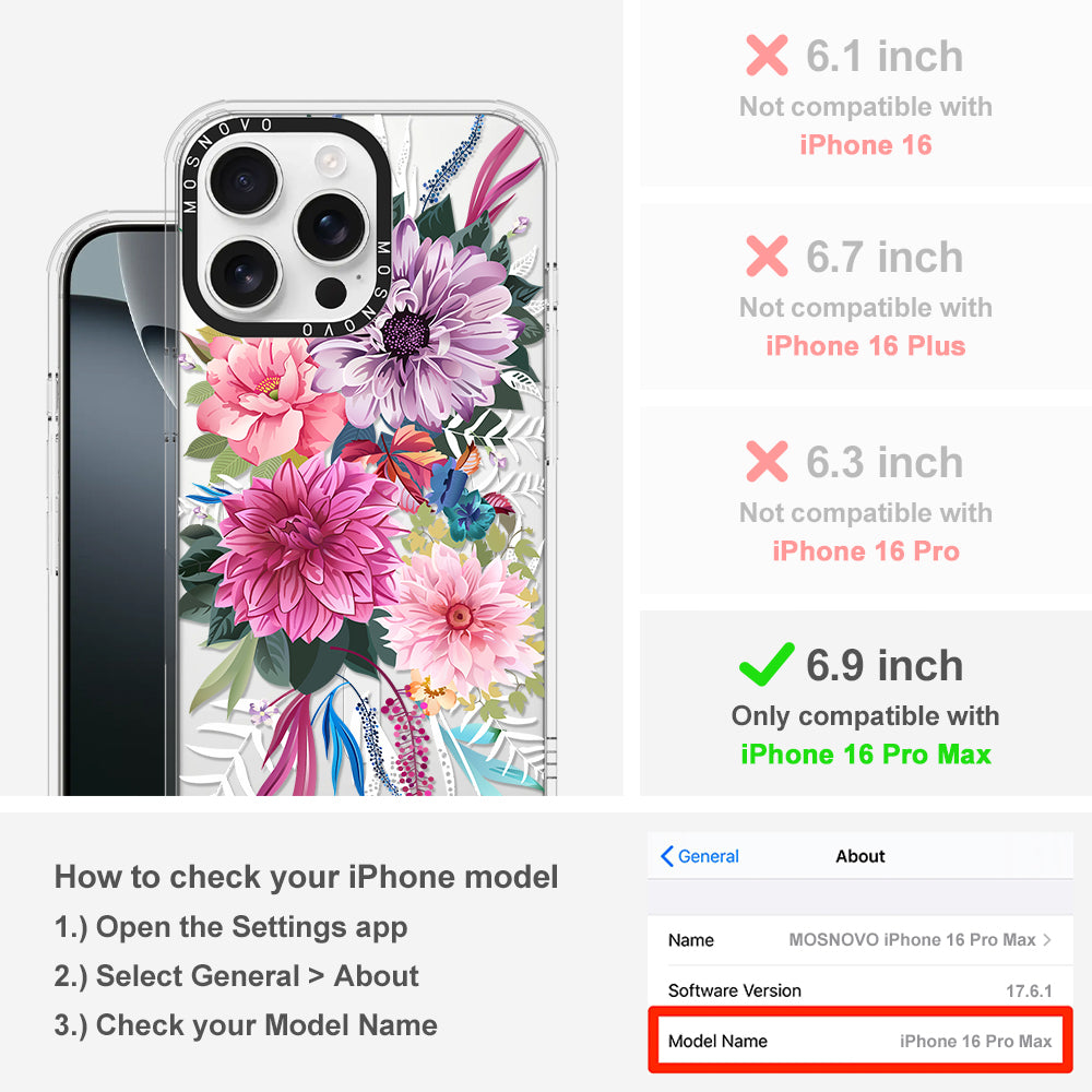 Dahlia Bloom Phone Case - iPhone 16 Pro Max Case - MOSNOVO
