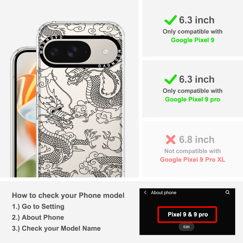 Black Dragon Phone Case - Google Pixel 9 Pro Case