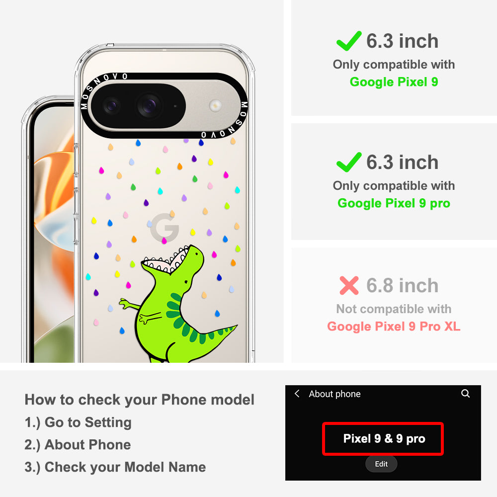 Rainbow Dinosaur Phone Case - Google Pixel 9 Case