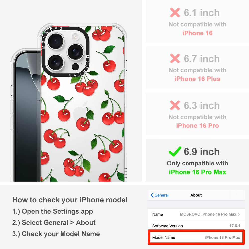 Poppy Cherry Phone Case - iPhone 16 Pro Max Case - MOSNOVO