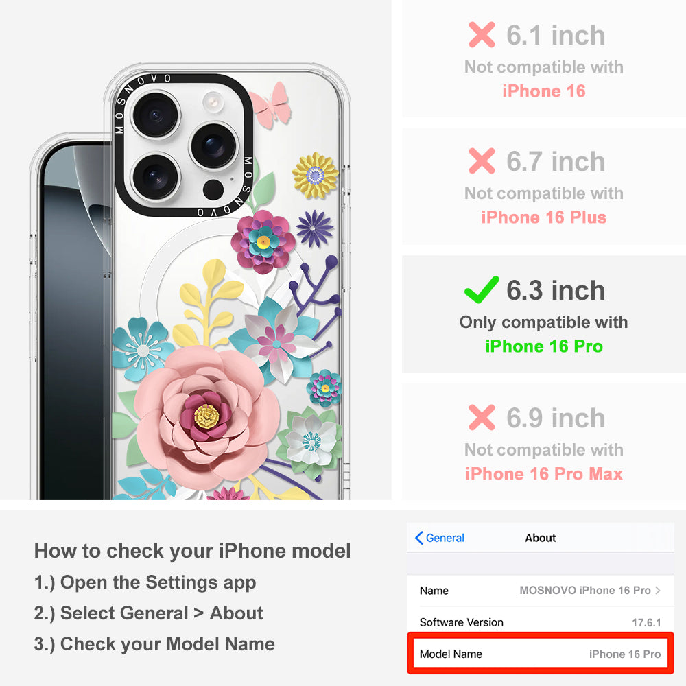 3D Floral Phone Case - iPhone 16 Pro Case - MOSNOVO