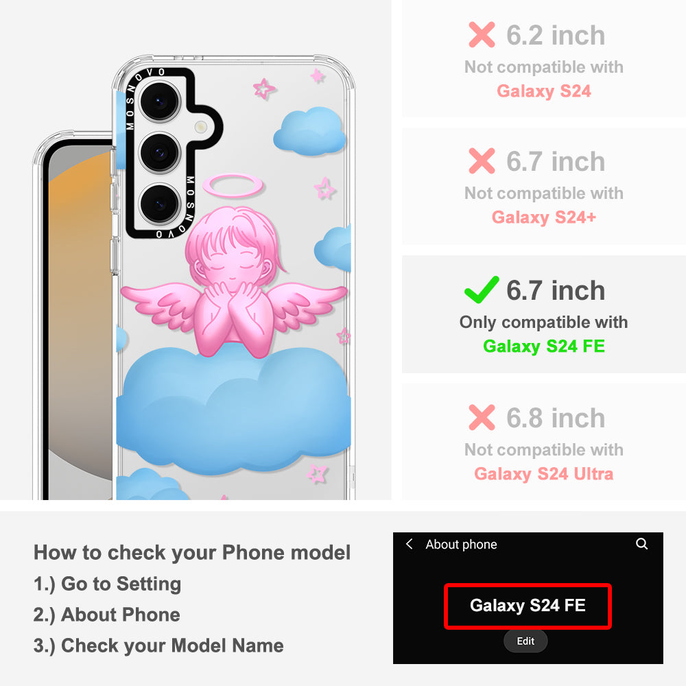 Pink Serenity Angel Phone Case - Samsung Galaxy S24 FE Case