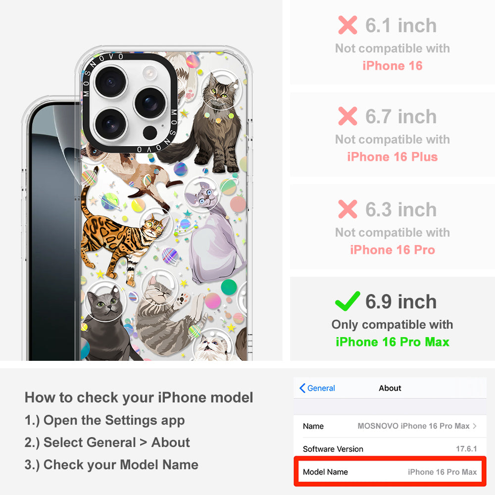 Space Cat Phone Case - iPhone 16 Pro Max Case - MOSNOVO