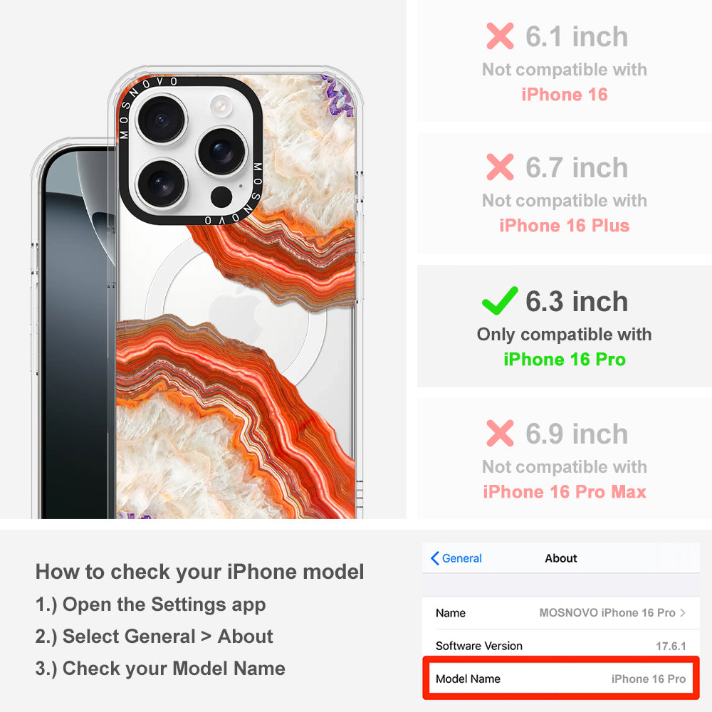 Agate Red Phone Case - iPhone 16 Pro Case - MOSNOVO