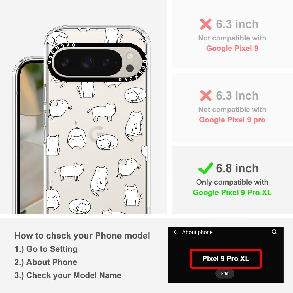 Kawaii Cat Phone Case - Google Pixel 9 Pro XL Case