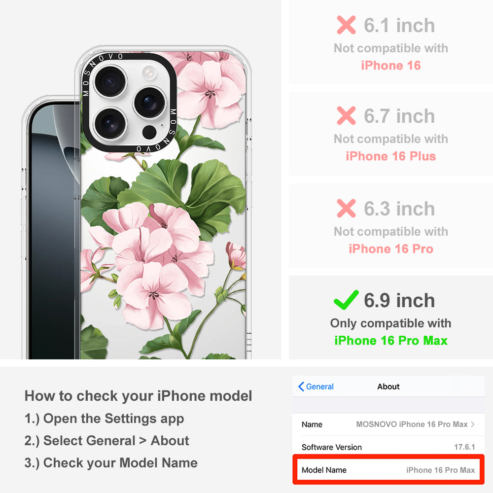 Geranium Phone Case - iPhone 16 Pro Max Case - MOSNOVO