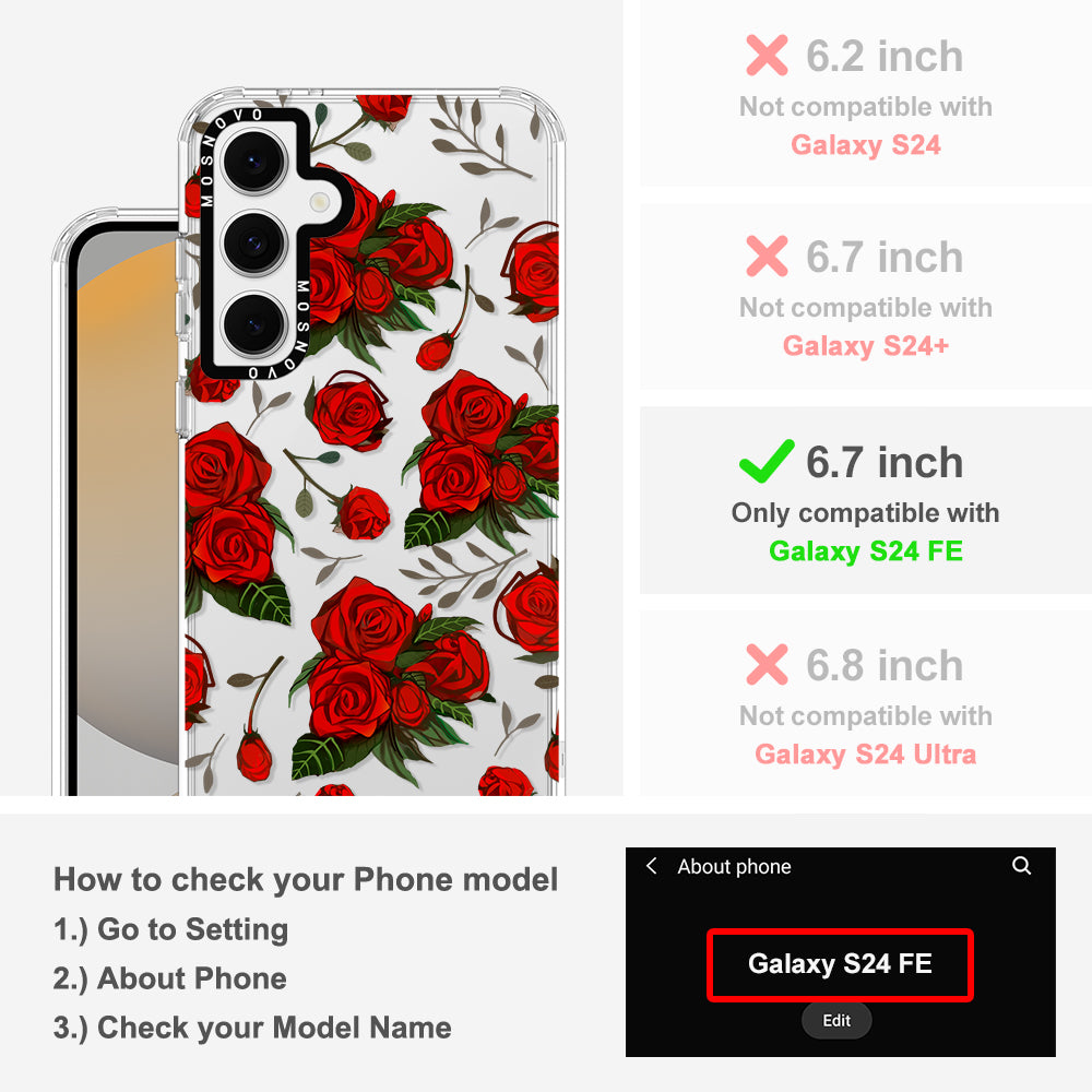 Simply Red Roses Phone Case - Samsung Galaxy S24 FE Case - MOSNOVO