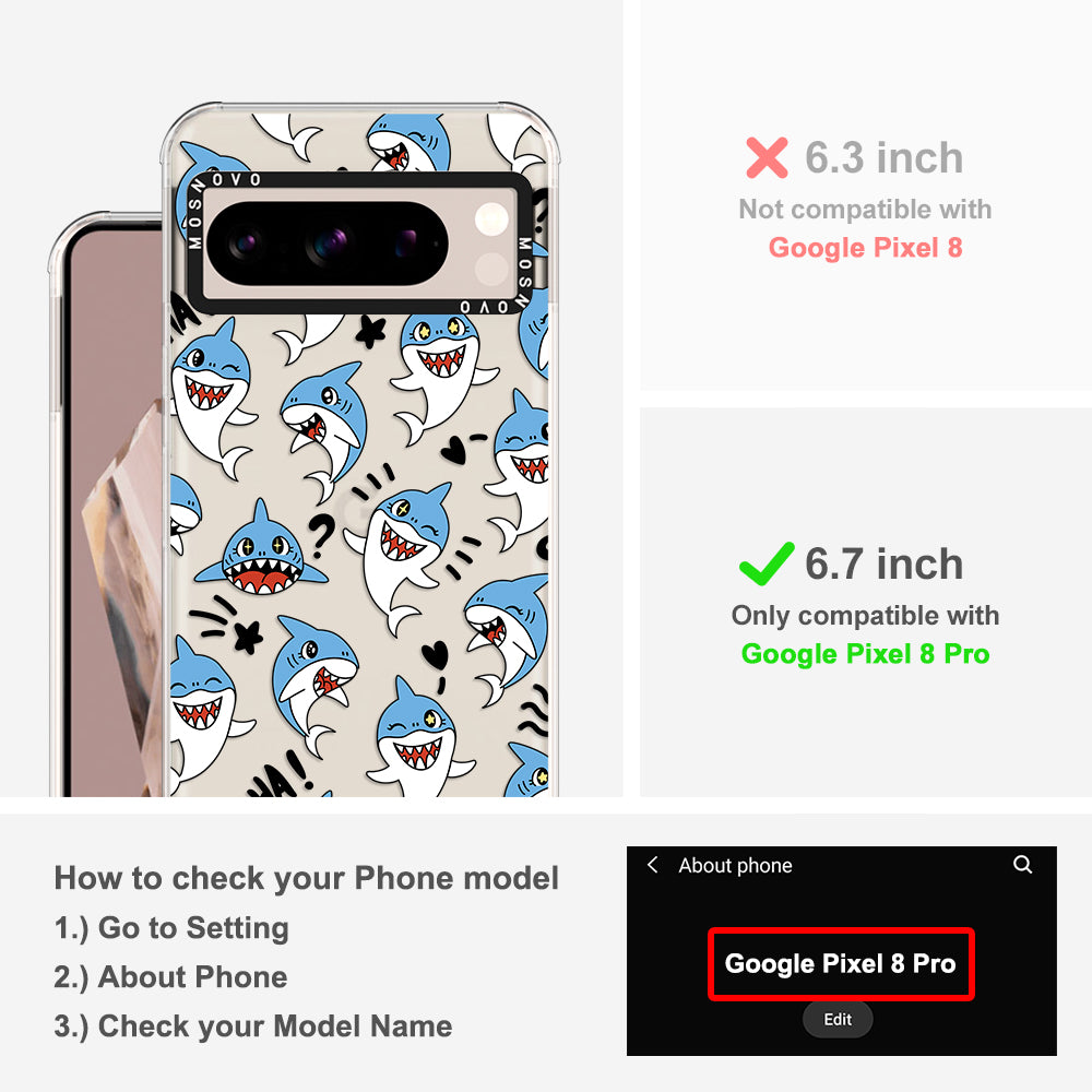 Cute Sharks Phone Case - Google Pixel 8 Pro Case