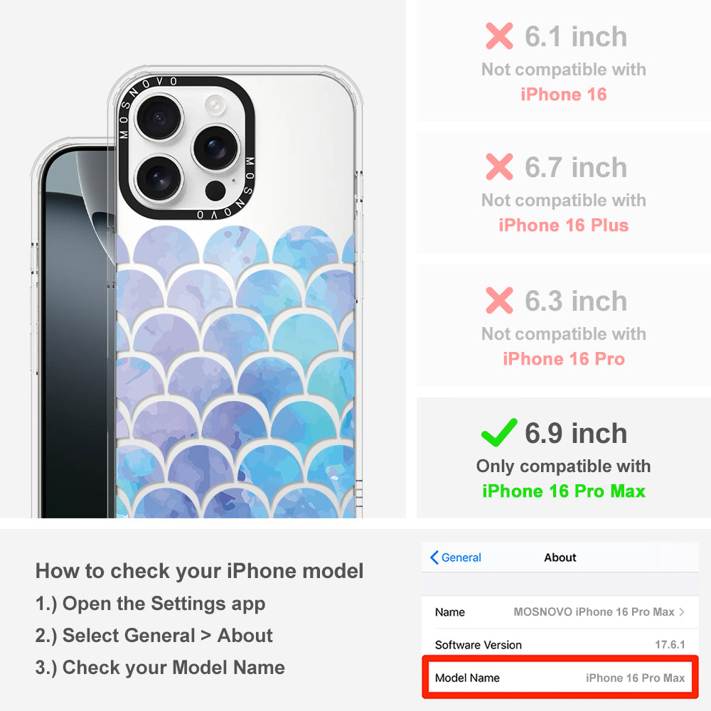 Mermaid Scales Phone Case - iPhone 16 Pro Max Case - MOSNOVO