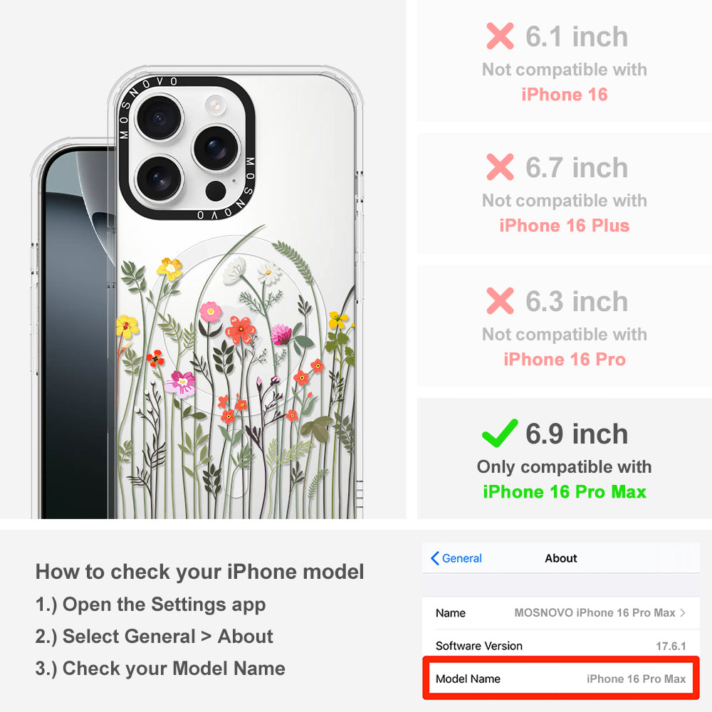 Spring Wildflower Phone Case - iPhone 16 Pro Max Case - MOSNOVO