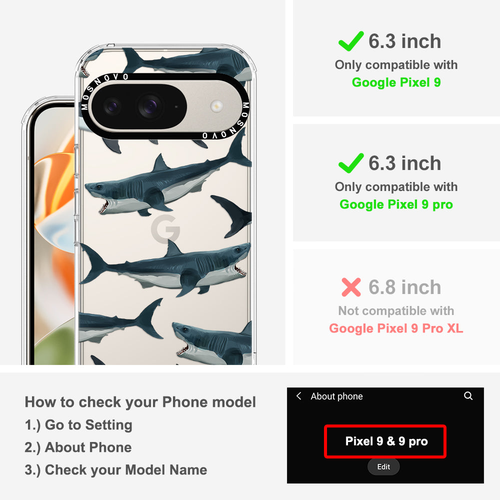 Great White Shark Phone Case - Google Pixel 9 Pro Case