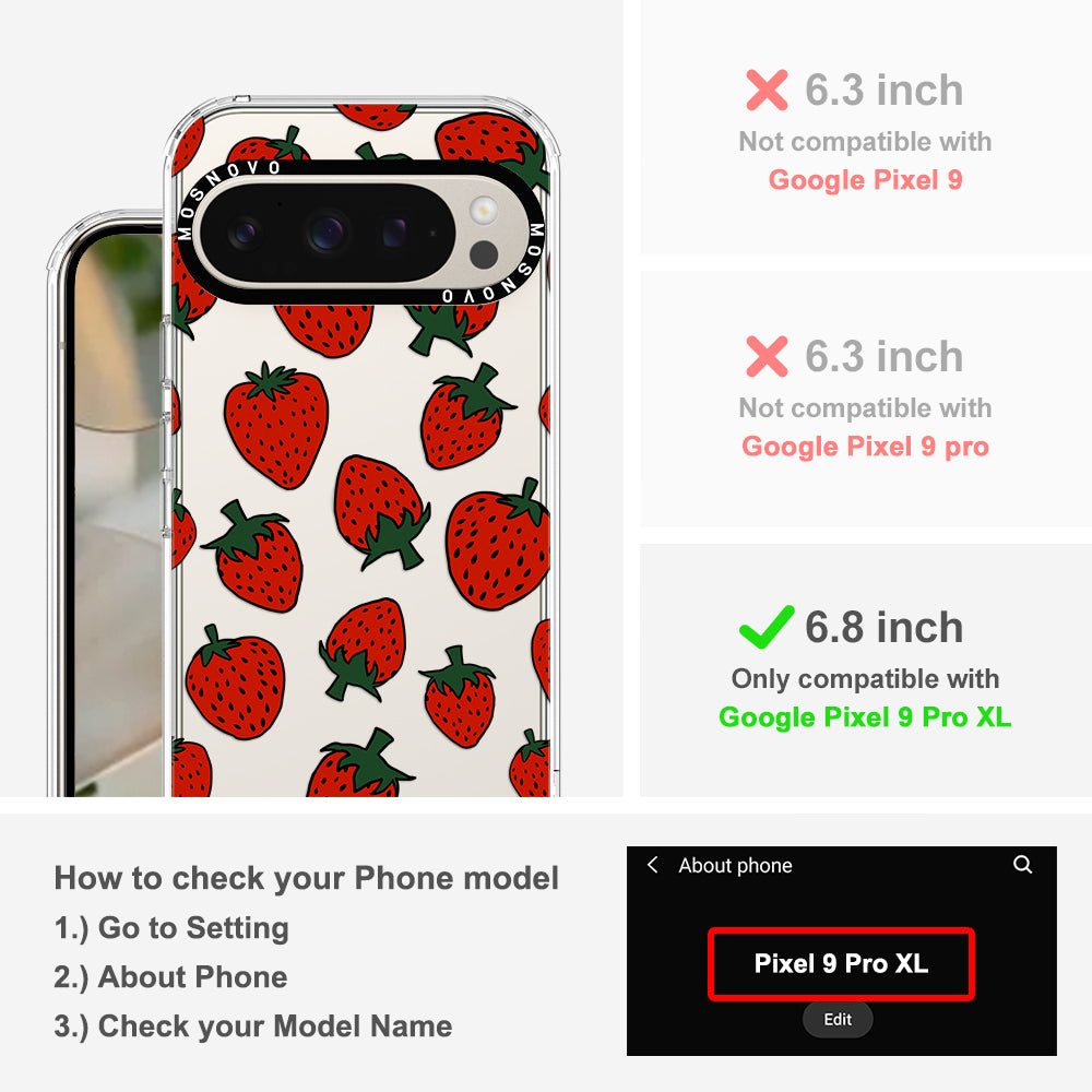 Red Strawberry Phone Case - Google Pixel 9 Pro XL Case