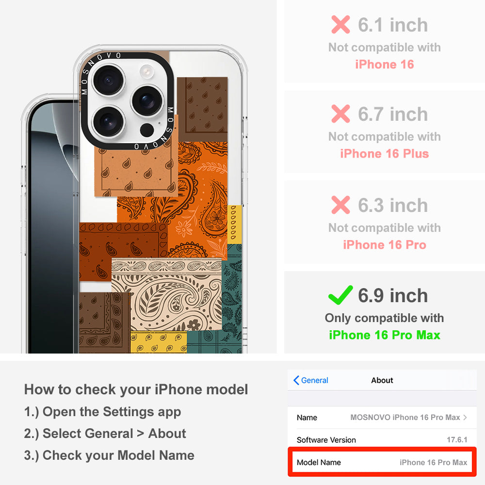 Vintage Paisley Phone Case - iPhone 16 Pro Max Case - MOSNOVO