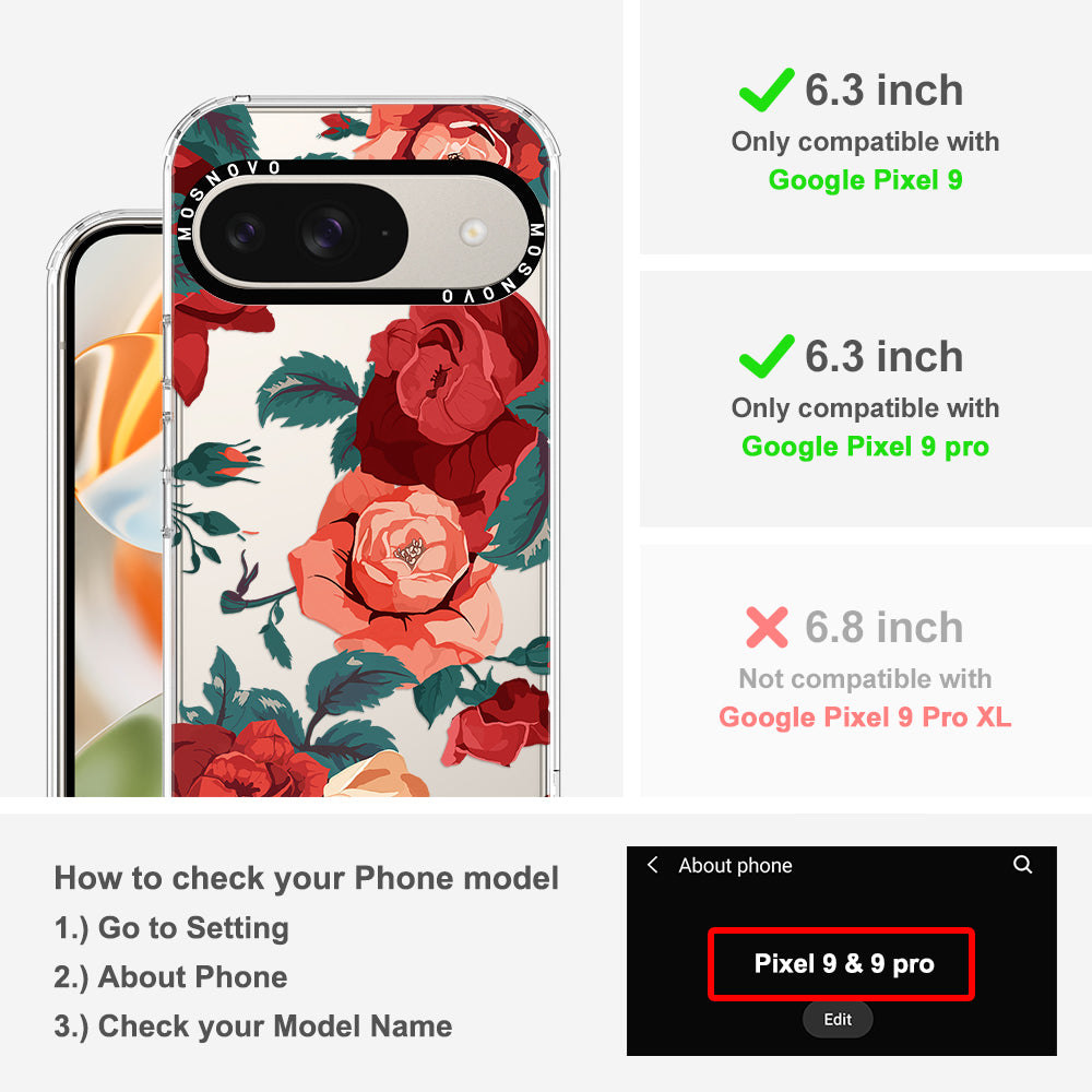 Vintage Red Rose Phone Case - Google Pixel 9 Pro Case