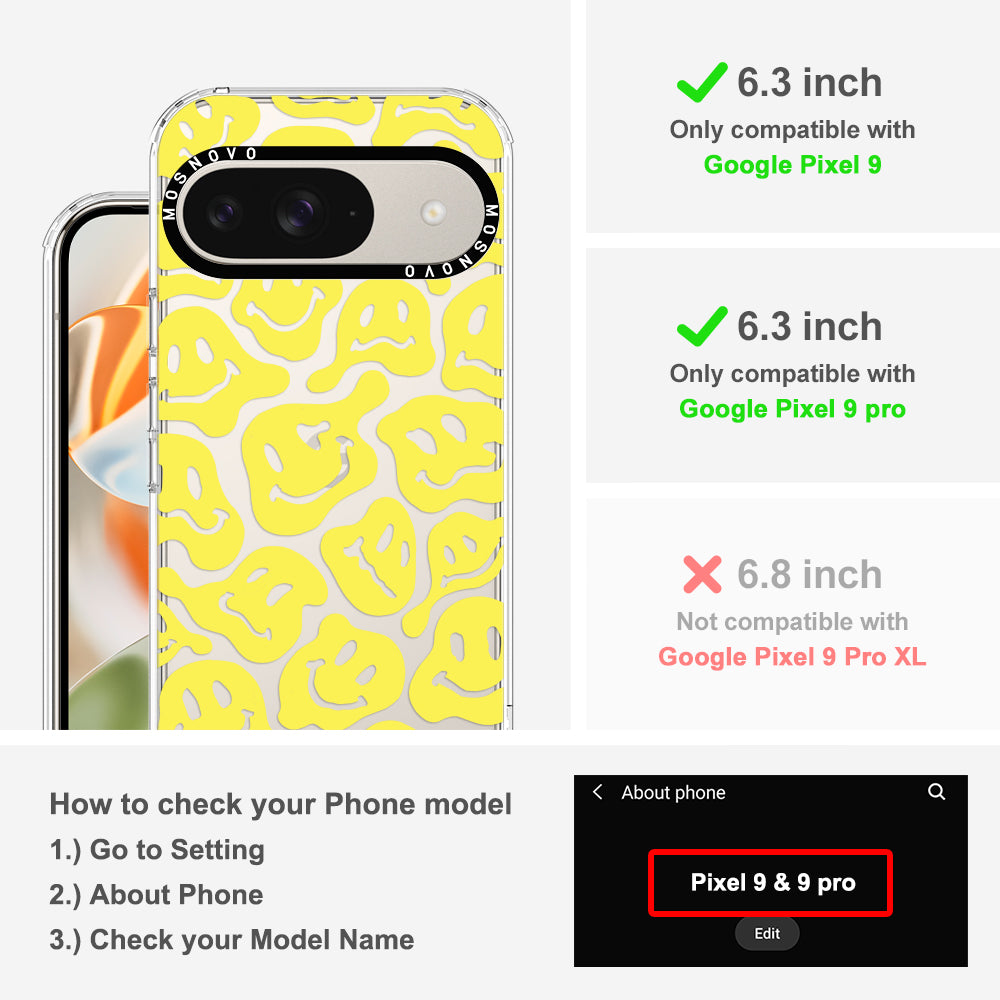 Melted Yellow Smiles Face Phone Case - Google Pixel 9 Pro Case