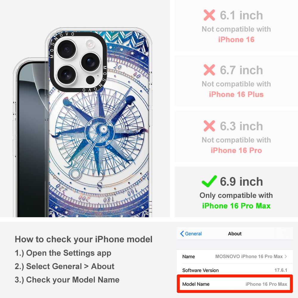 Galaxy Compass Phone Case - iPhone 16 Pro Max Case - MOSNOVO