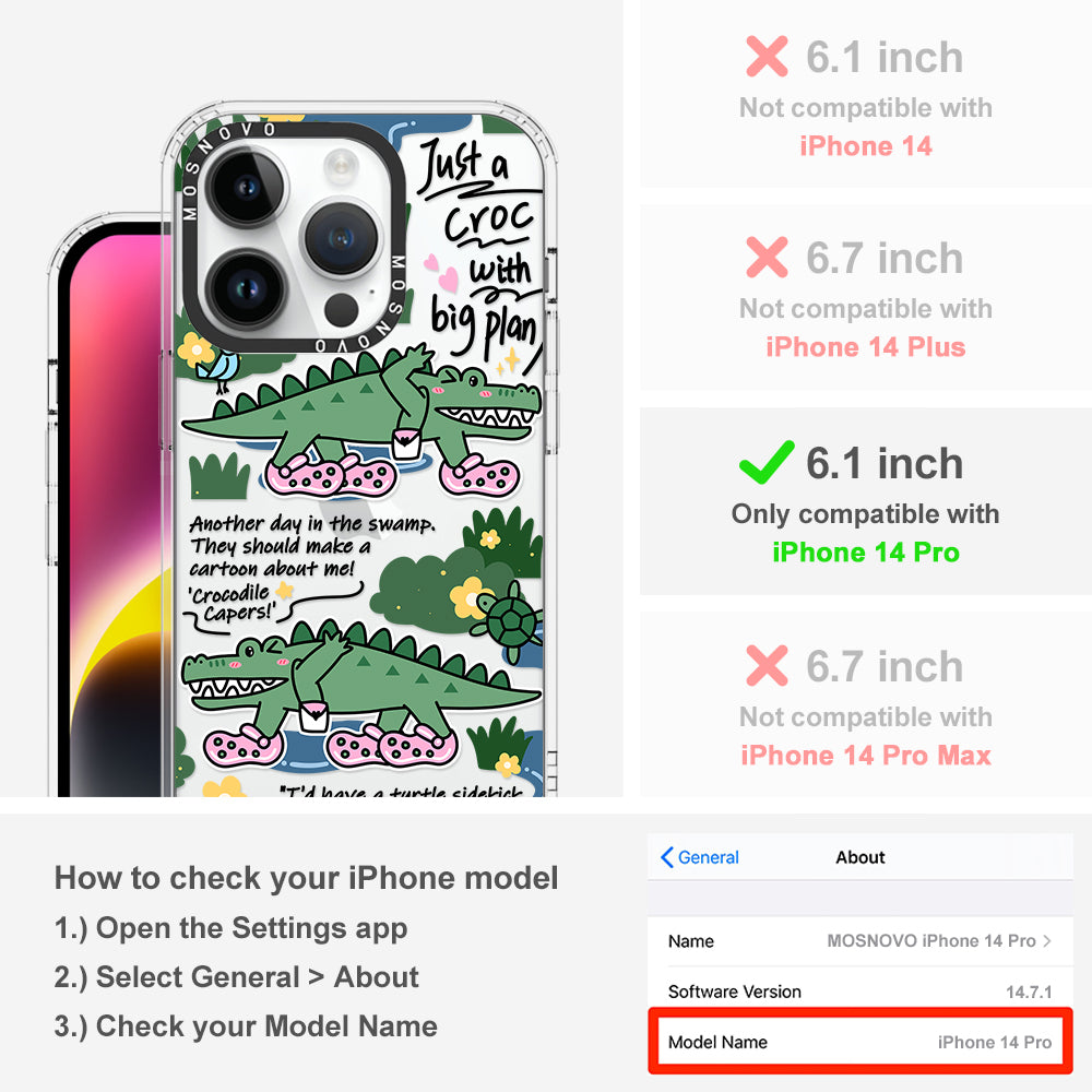 Croc with Big Plan Phone Case - iPhone 14 Pro Case