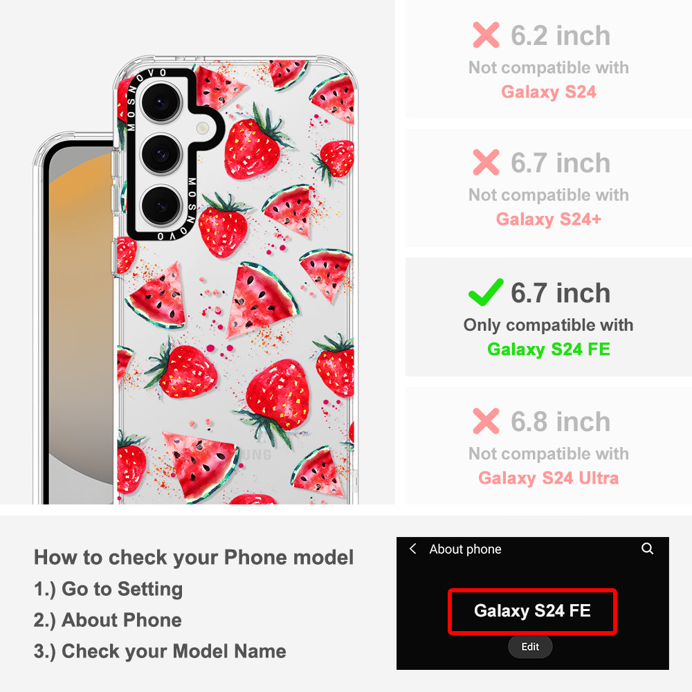 Watermelon and Strawberry Phone Case - Samsung Galaxy S24 FE Case - MOSNOVO