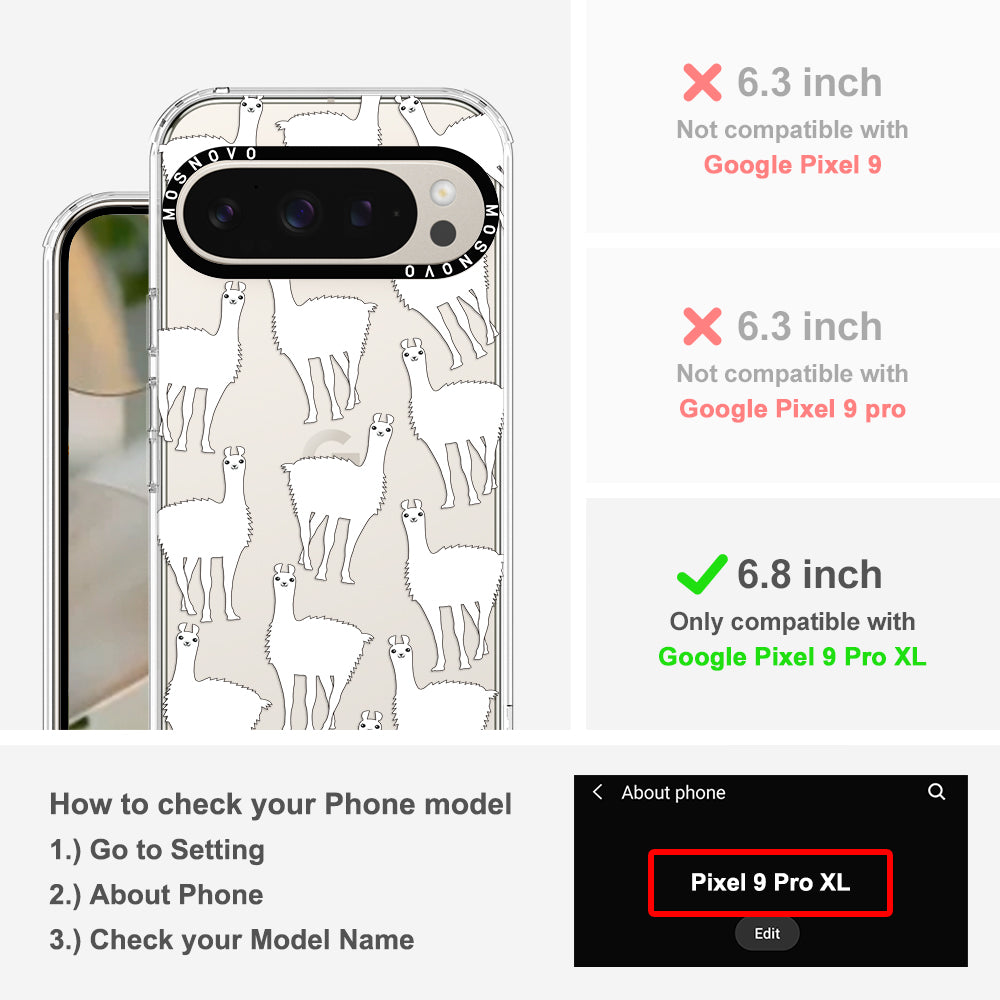 White Llama Phone Case - Google Pixel 9 Pro XL Case