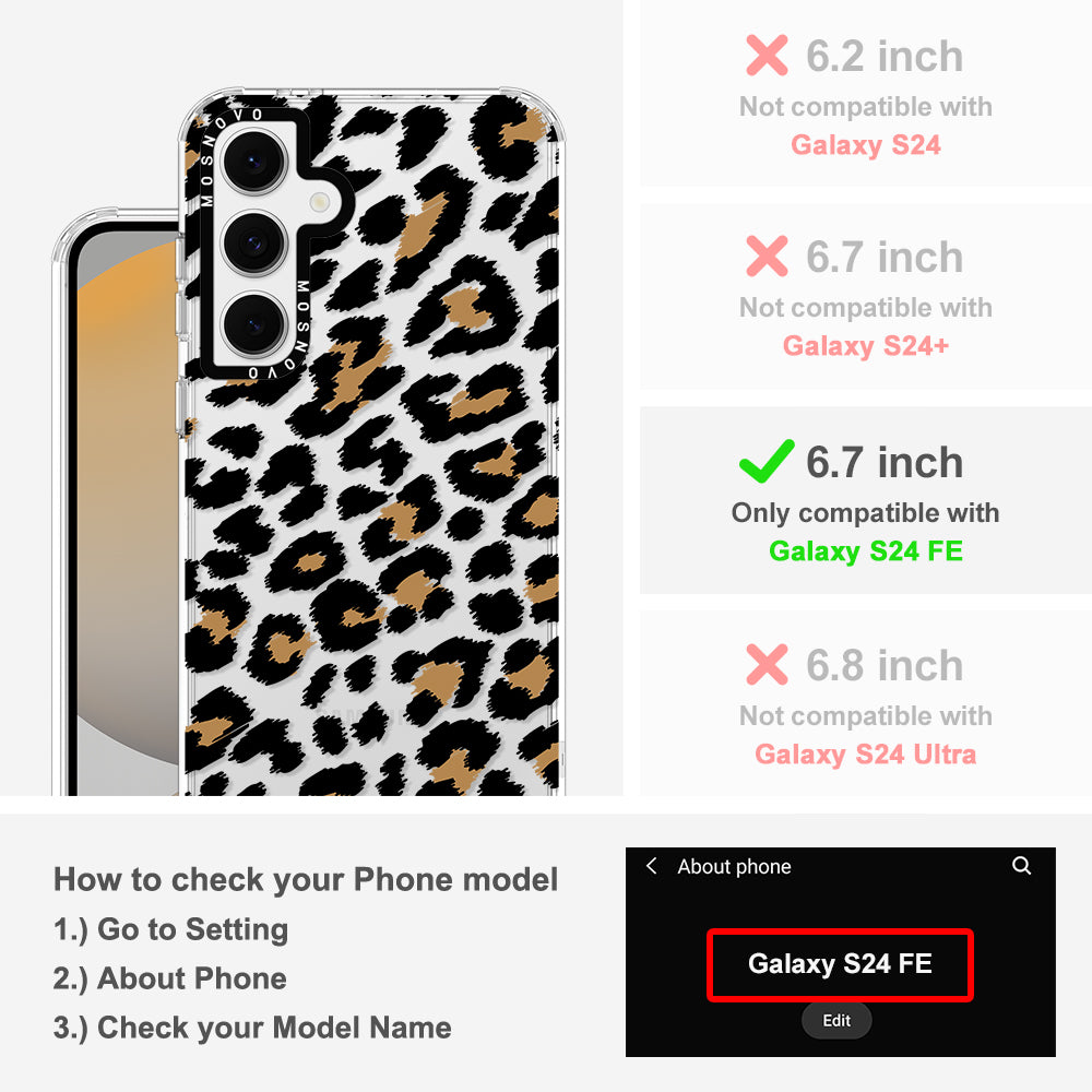 Leopard Print Phone Case - Samsung Galaxy S24 FE Case - MOSNOVO